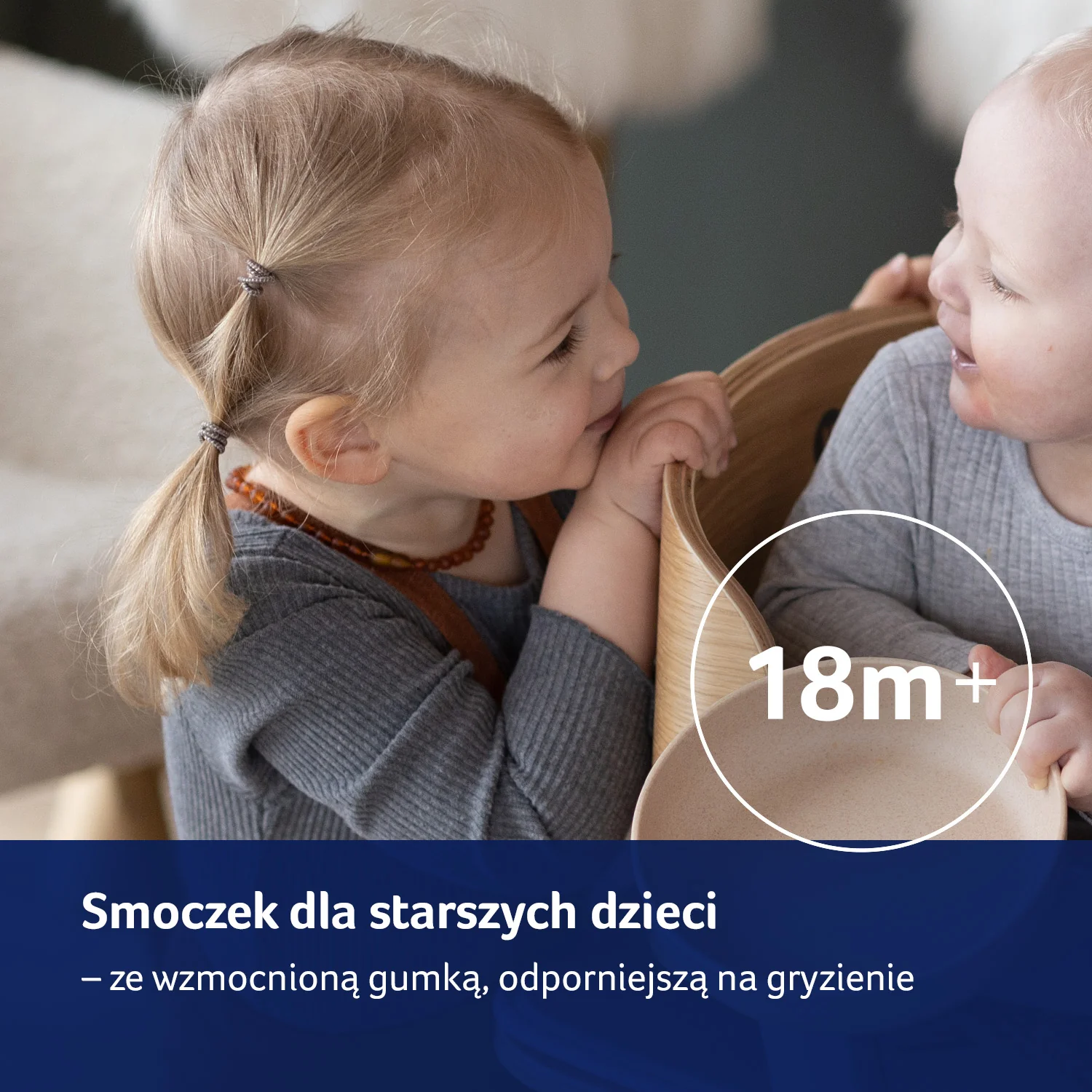 LOVI Smoczek silikonowy dynamiczny 18m+ Night & Day Boy 2 sztuki