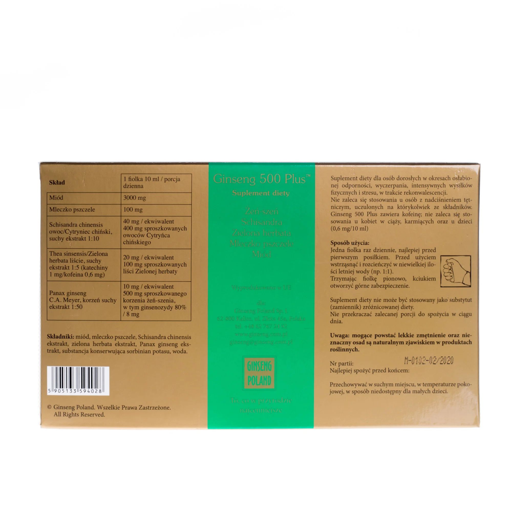 Ginseng 500 Plus 10 fiolek x 10 ml