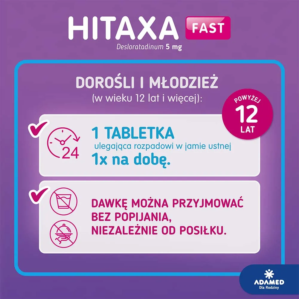 Hitaxa fast, 5 mg, 10 tabletek ulegających rozpadowi w jamie ustnej 