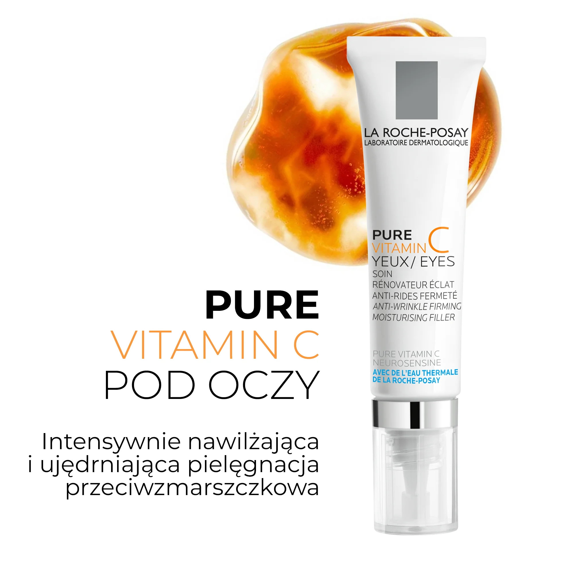 La Roche-Posay Pure Vitamin C, Intensywnie Nawilżający krem pod oczy, 15 ml