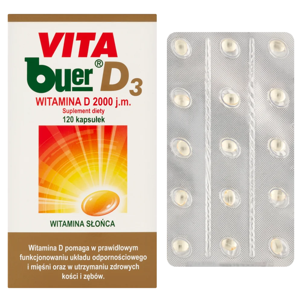 Vita Buer D3 witamina D 2000 j.m. suplement diety, 120 kapsułek