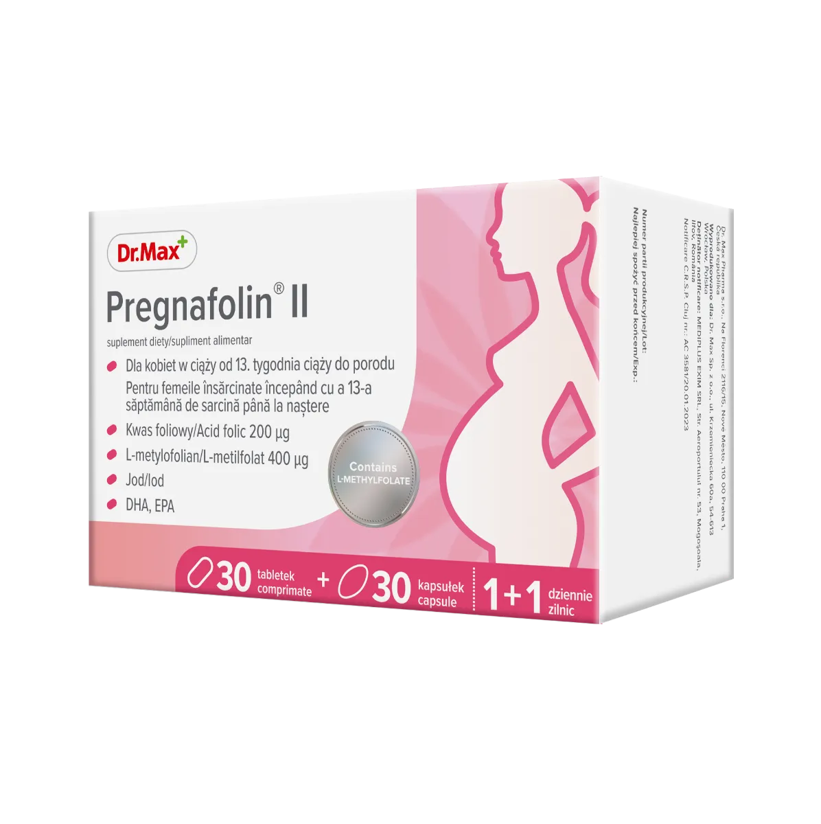 Pregnafolin II Dr. Max,  30 tabletek + 30 kapsułek
