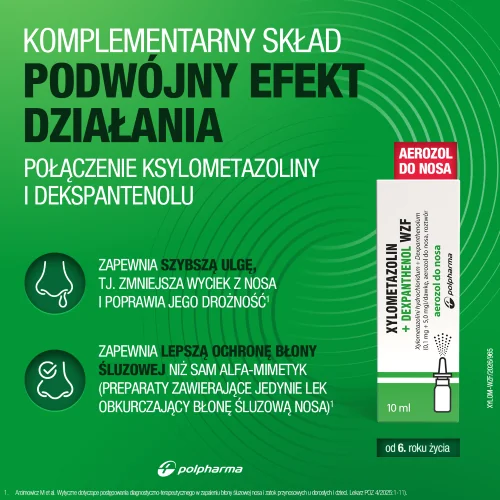 Xylometazolin + Dexpanthenol WZF 0,1 mg + 5,0 mg areozol do nosa, 10 ml