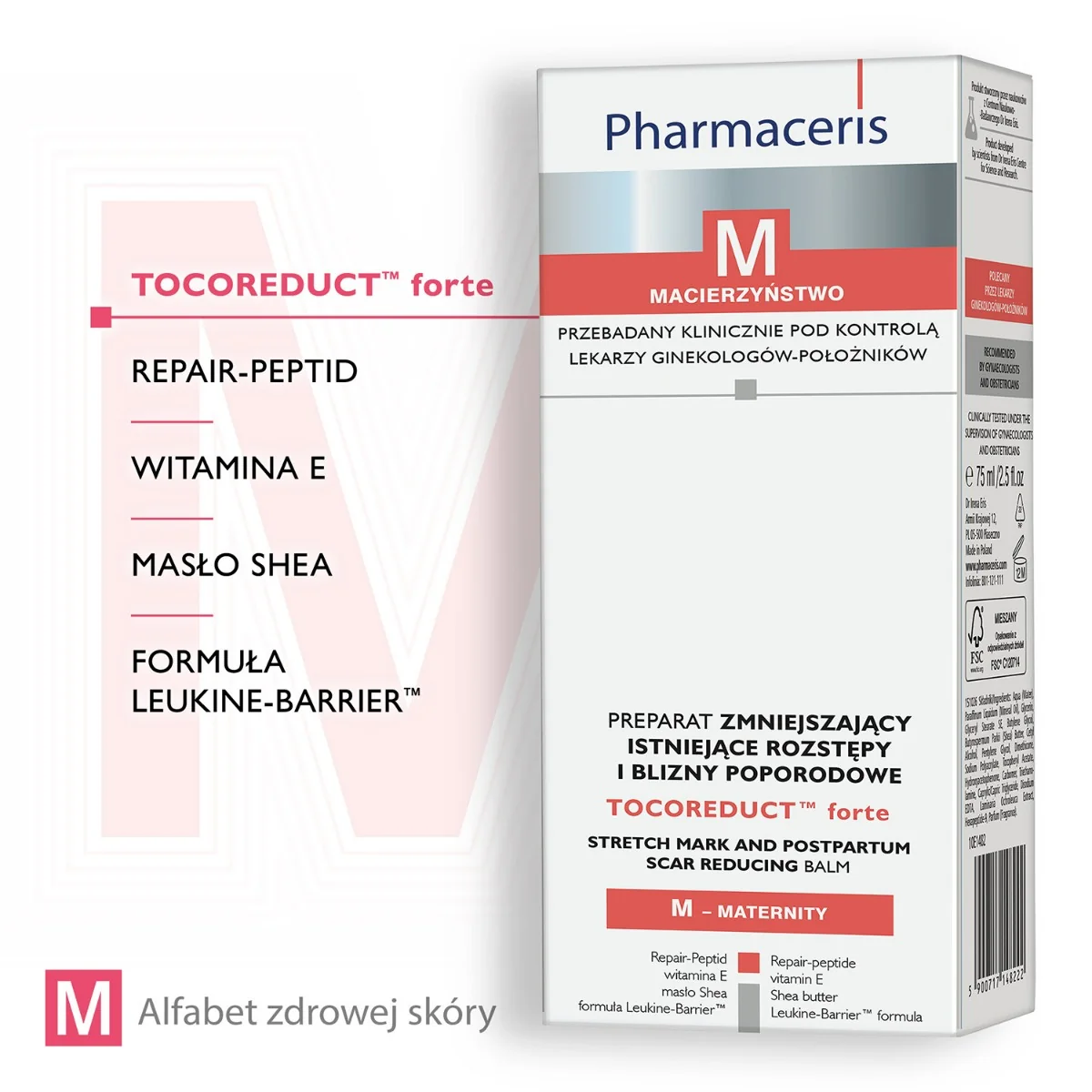 Pharmaceris M Tocoreduct forte preparat zmniejszający istniejące rozstępy i blizny poporodowe, 75 ml