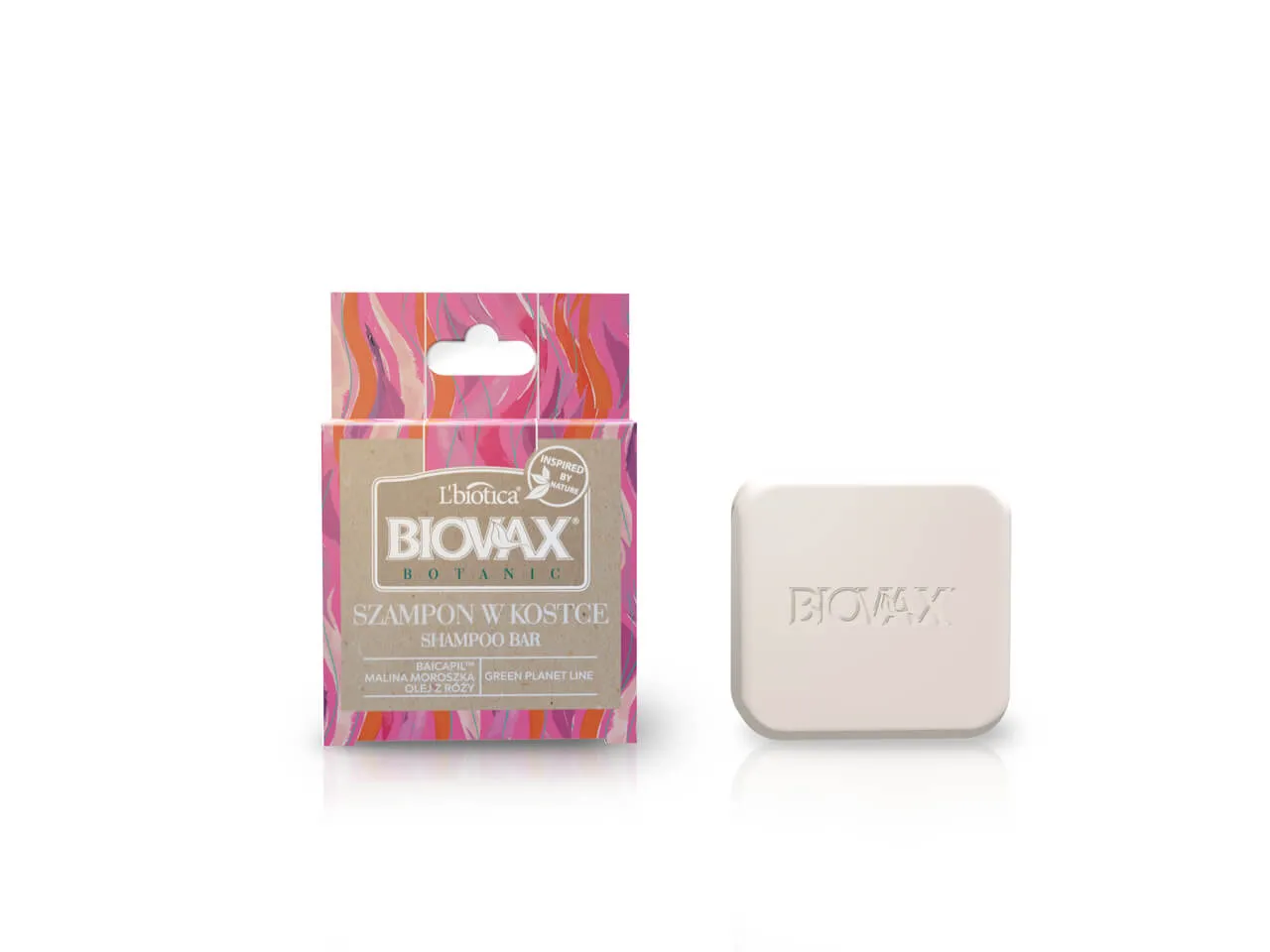 L'Biotica Biovax, szampon w kostce, malina i róża, 82 g