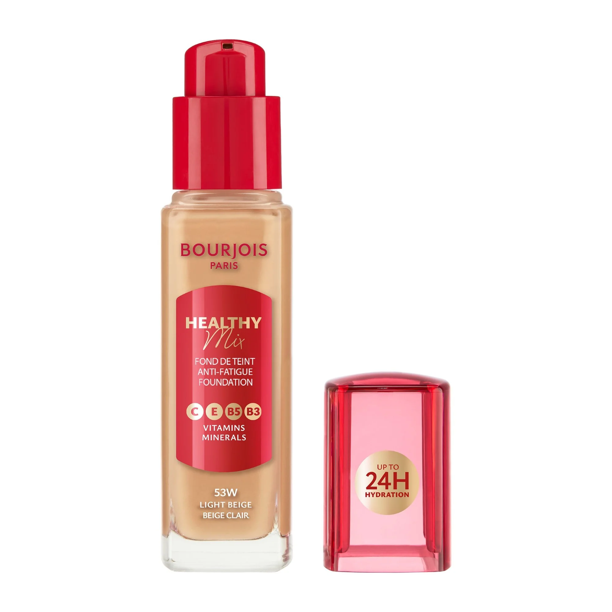 Bourjois Healthy Mix Foundation podkład do twarzy, nawilżający, nr 53W Light Beige, 30 ml