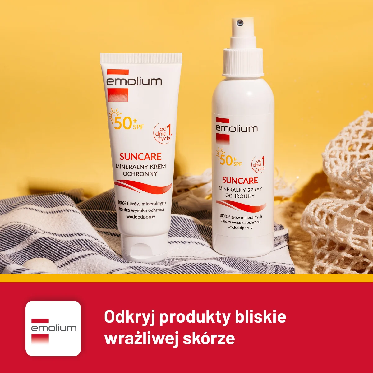 Emolium Suncare mineralny krem ochronny SPF 50+, 50 ml