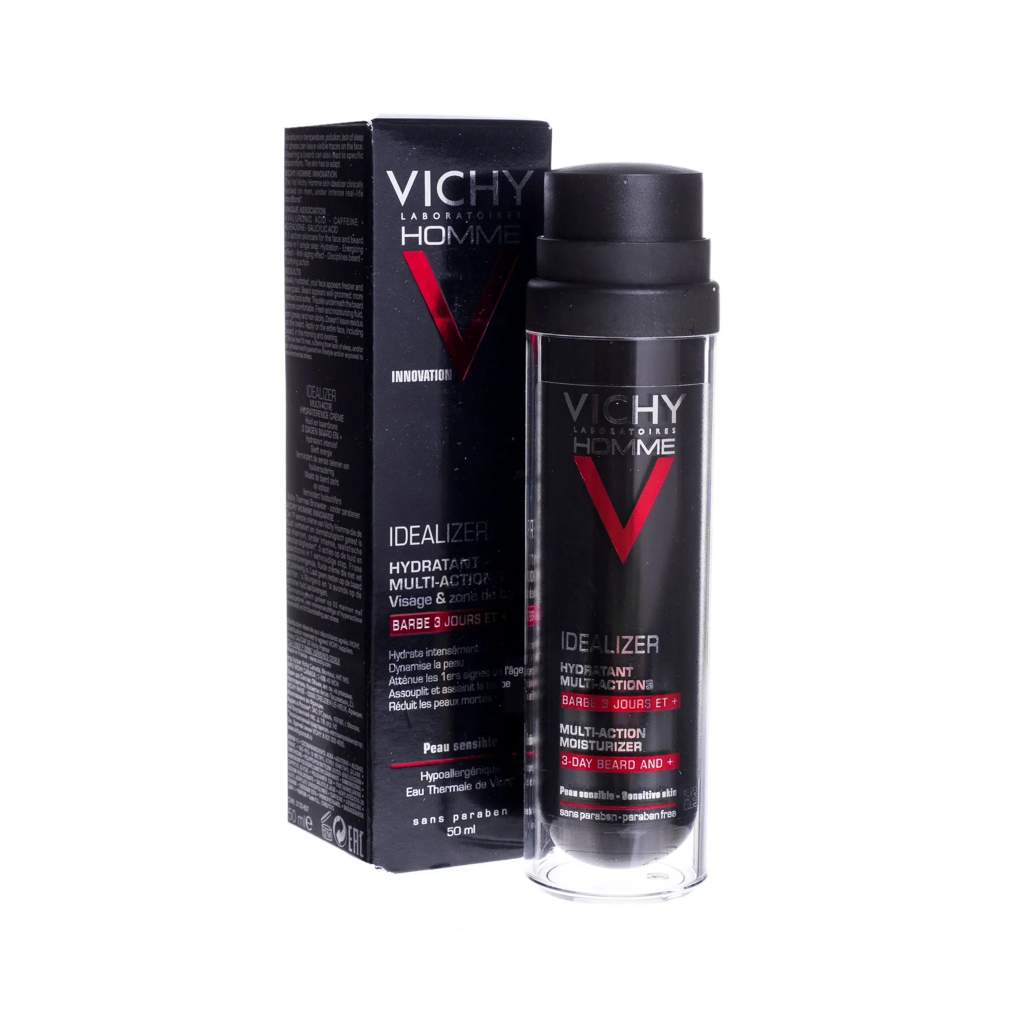 Vichy Homme Idealizer, krem nawilżający dla mężczyzn, zarost 3-dniowy i dłuższy, 50 ml 
