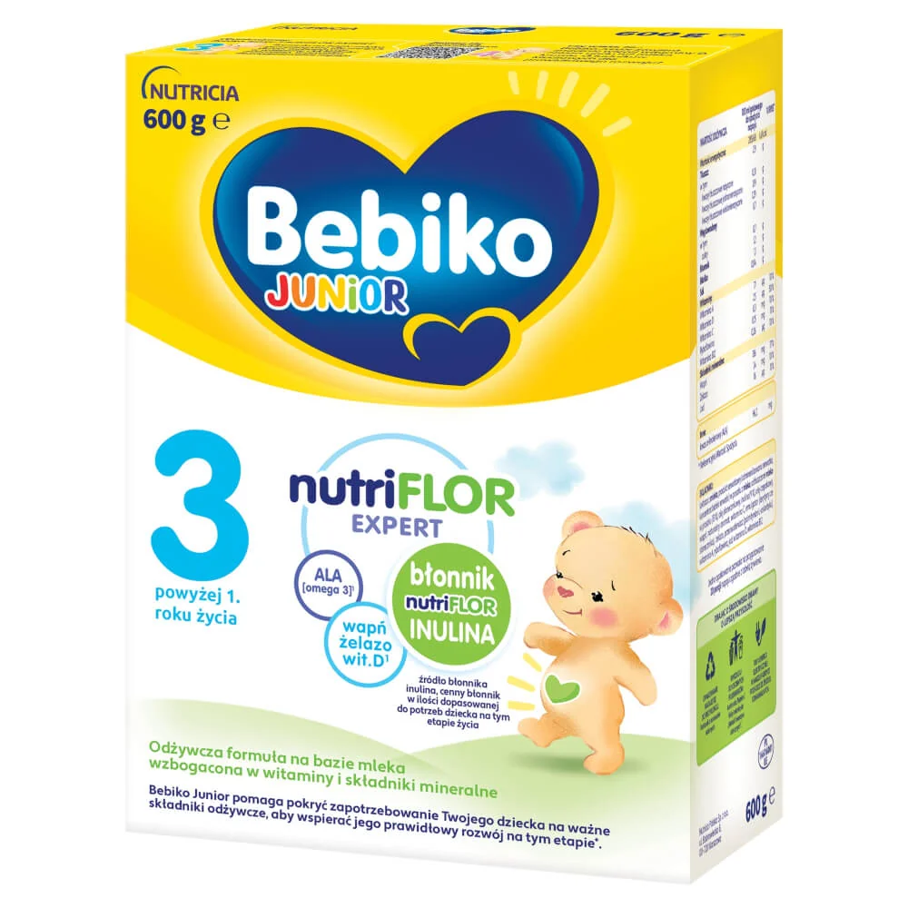 Bebiko Junior 3 Odżywcza formuła na bazie mleka dla dzieci powyżej 1. roku życia, 600 g