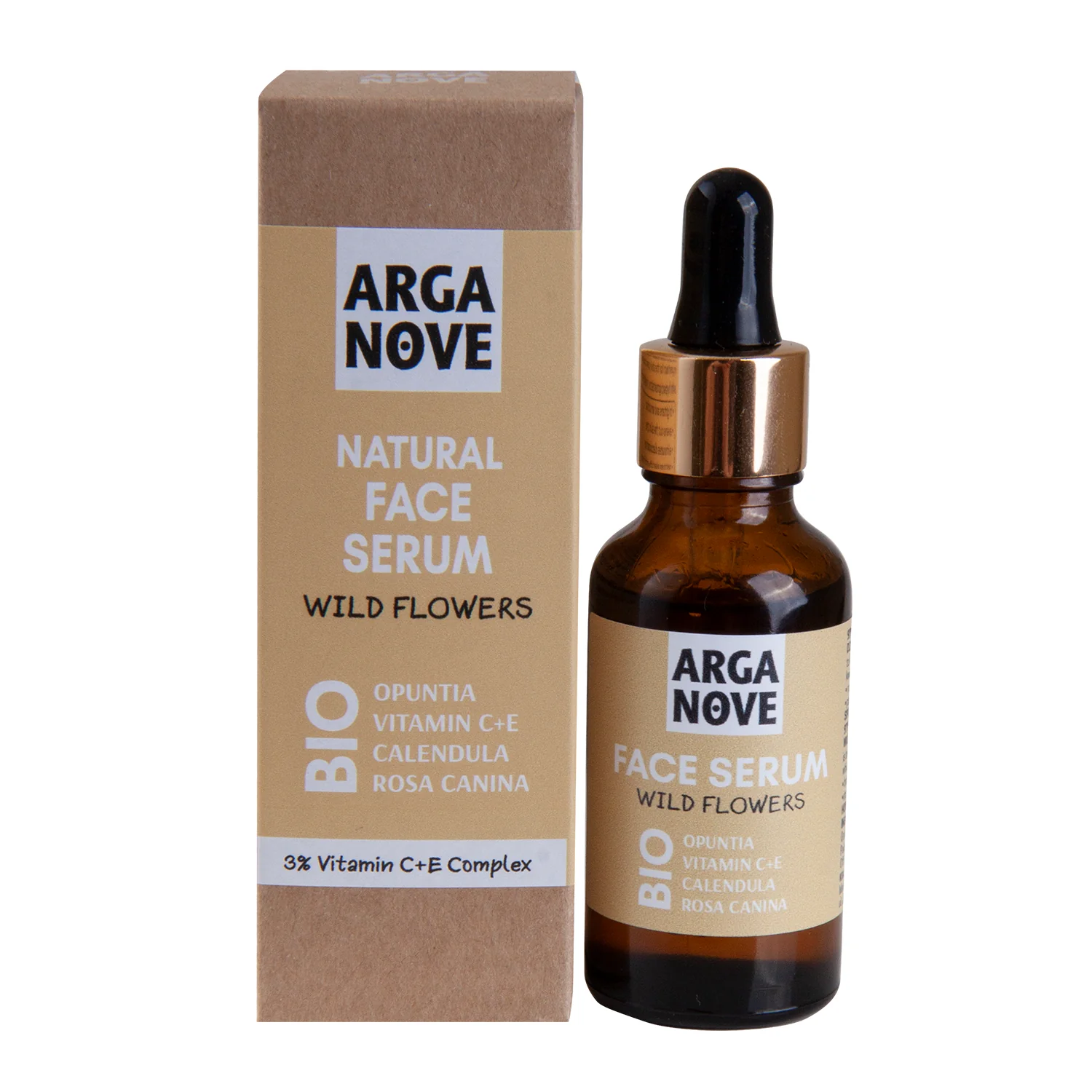 Arganove BIO antyoksydacyjne serum do twarzy z wit. C+E Dzikie Kwiaty, 30 ml