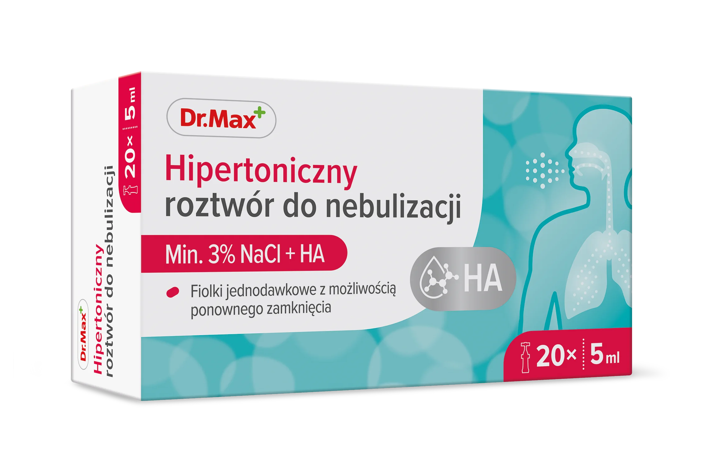Nebuliser Solution Hypertonic 3%+ HA Dr. Max płyn do inhalacji, 5 ml, 20 ampułek