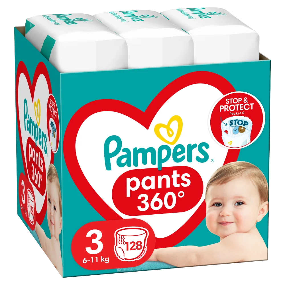 Pampers Pants pieluchomajtki, rozmiar 3, 6-11 kg, 128 szt.