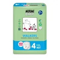Muumi Baby  Walkers 4, Pieluchomajtki Ekologiczne 7-11 KG, 40 szt.
