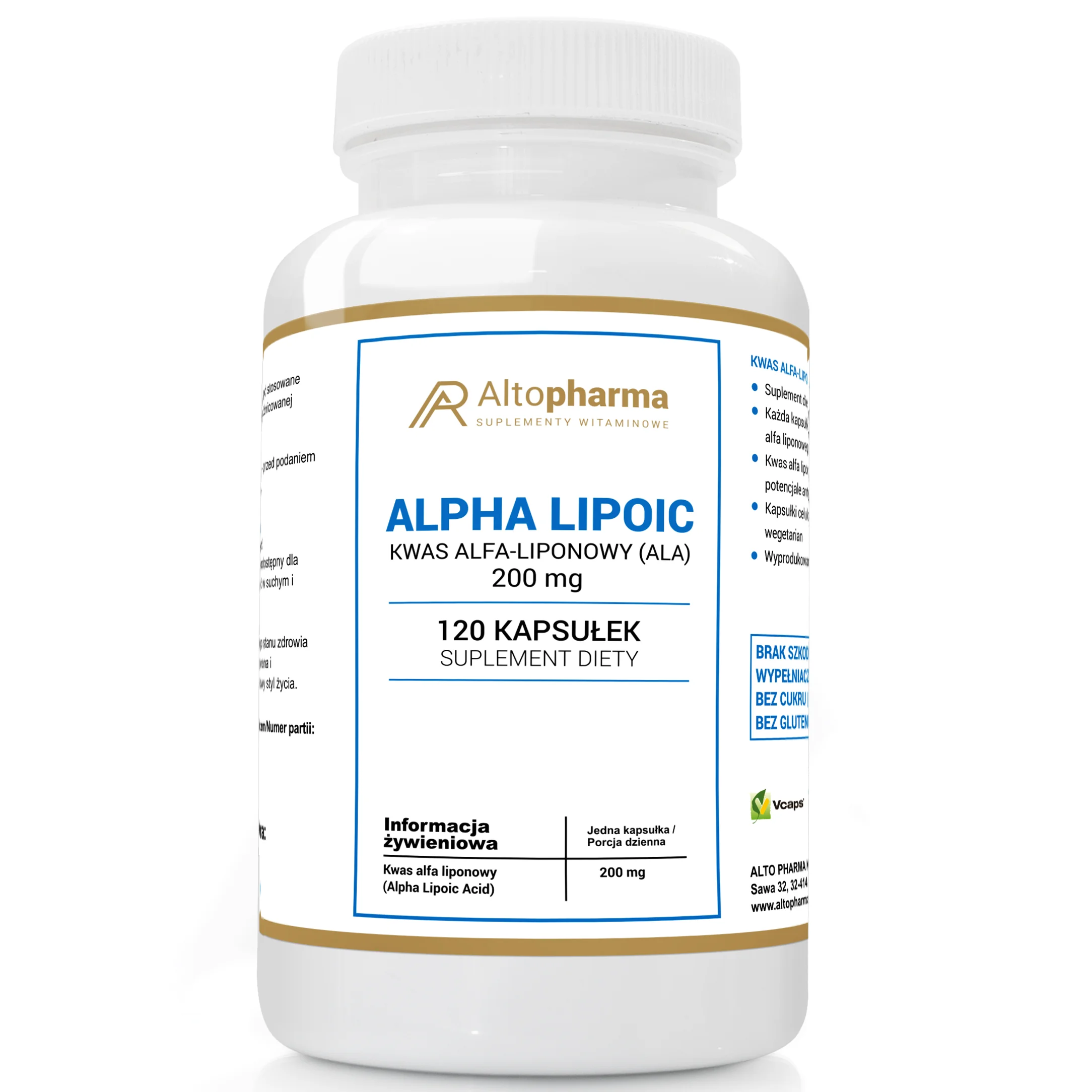 Altopharma Kwas Alfa Liponowy ALA 120 kapsułek