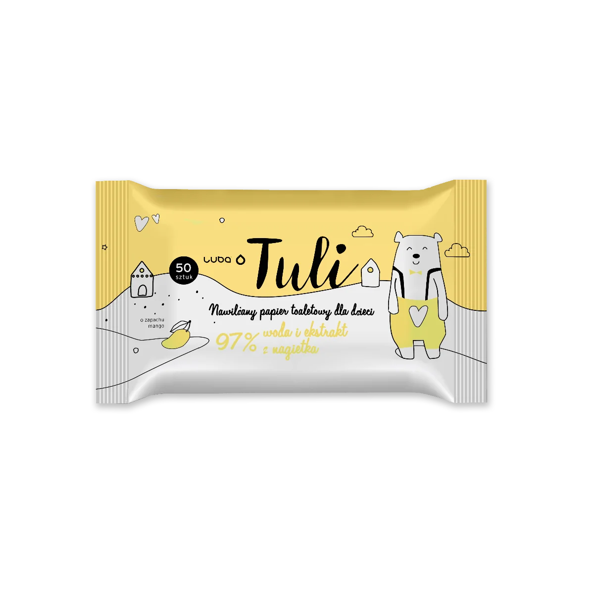 Luba Tuli nawilżany papier toaletowy dla dzieci mango, 50 szt.