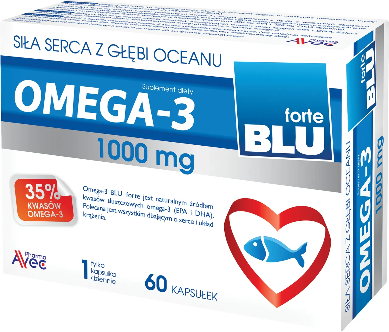 Omega 3 Blu Forte, suplement diety, 60 kapsułek miękkich