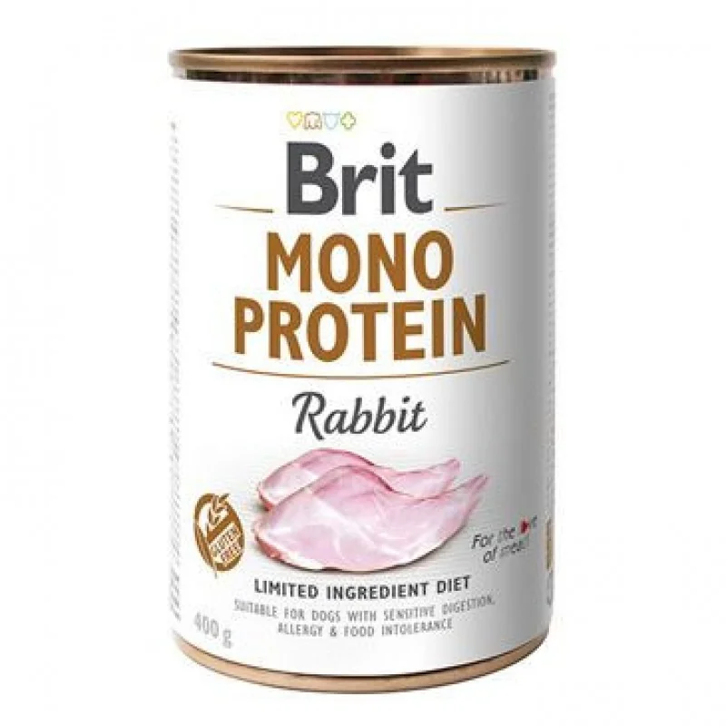 Brit Mono Protein Rabbit mokra karma z królikiem dla psa, 400 g