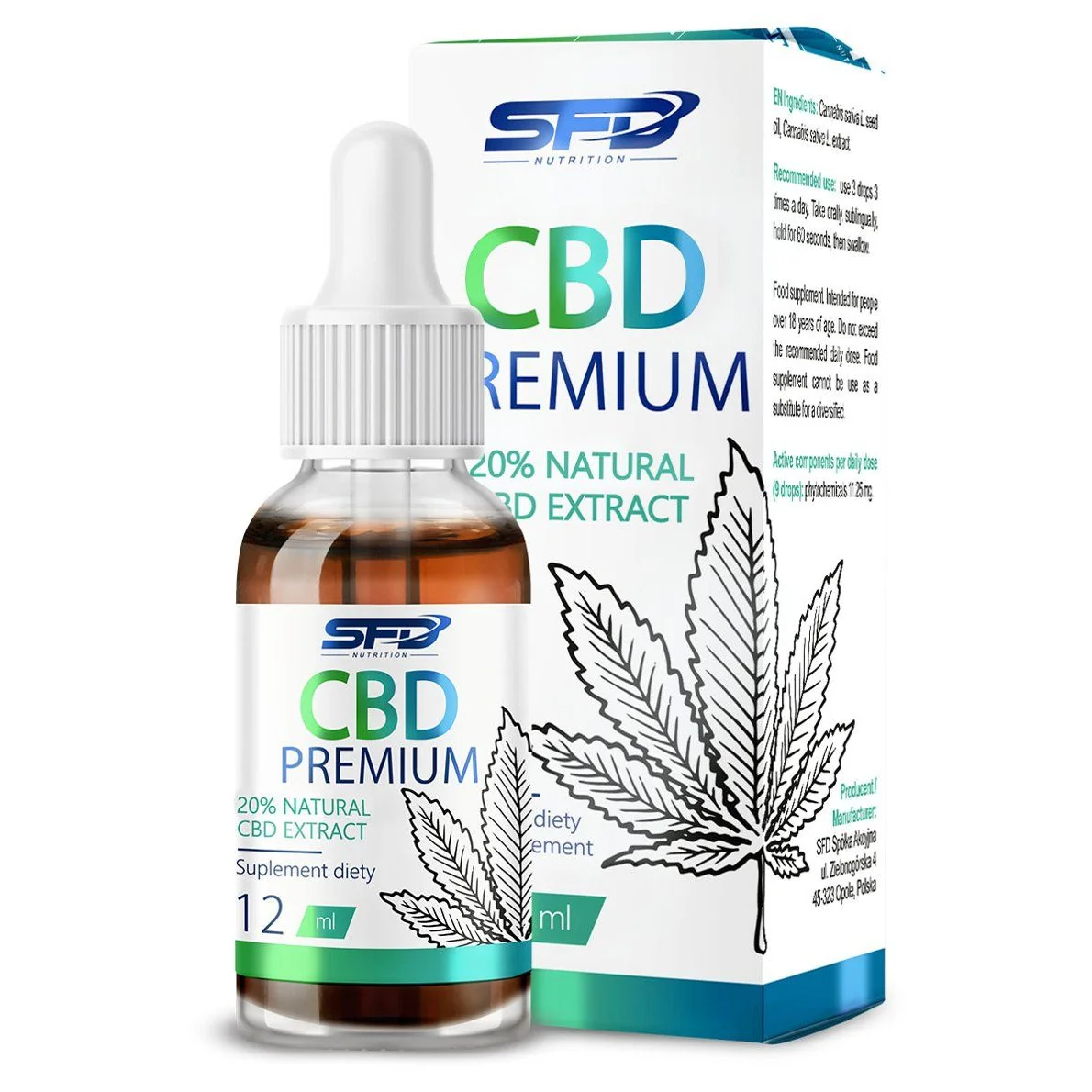 SFD CBD 20% Premium 12 ml. Data ważności: 22.10.2026