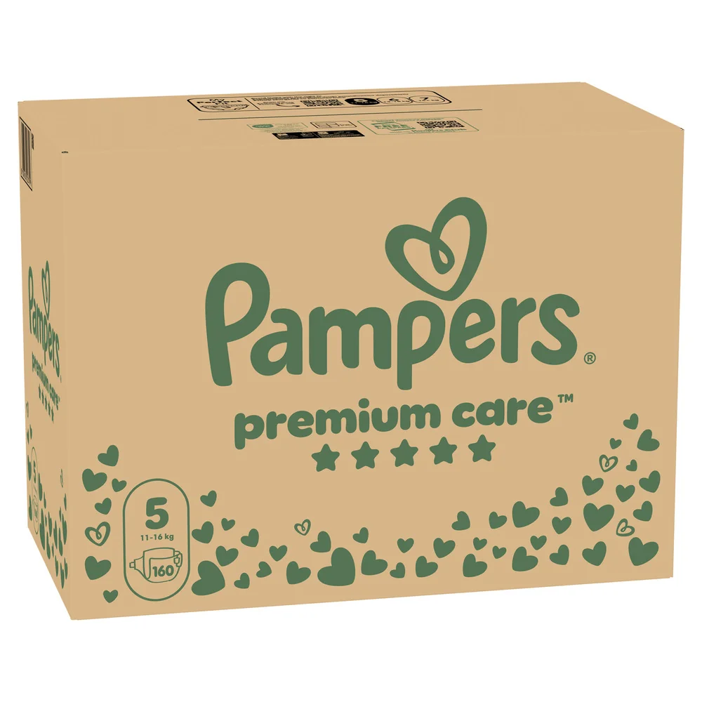 Pampers Premium Care 5 pieluchy, rozmiar 5, 11-16 kg, 160 sztuk
