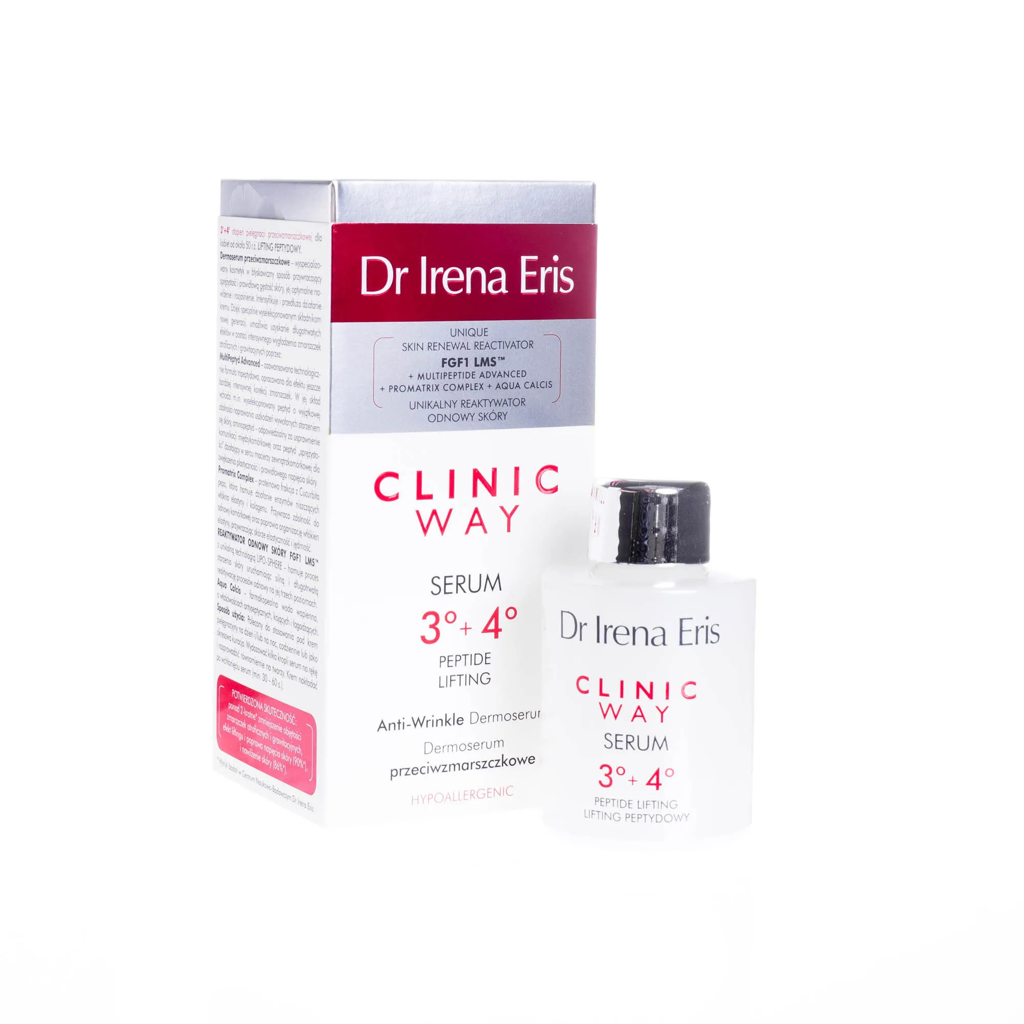 Dr Irena Eris Clinic Way Lifting pepdytowy, dermoserum przeciwzmarszczkowE stopień 3+4, 30 ml 