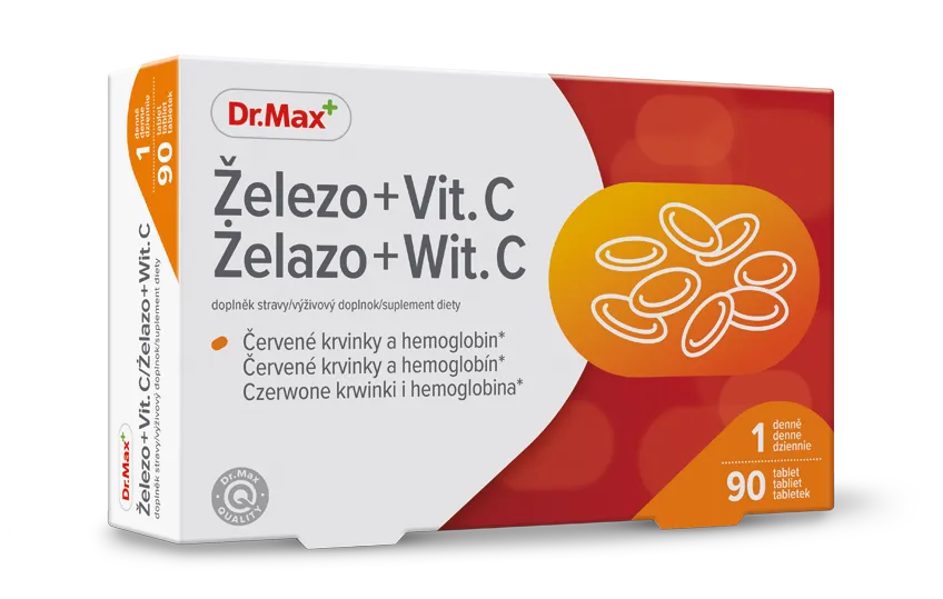 Żelazo + Witamina C Dr.Max, suplement diety, 90 tabletek