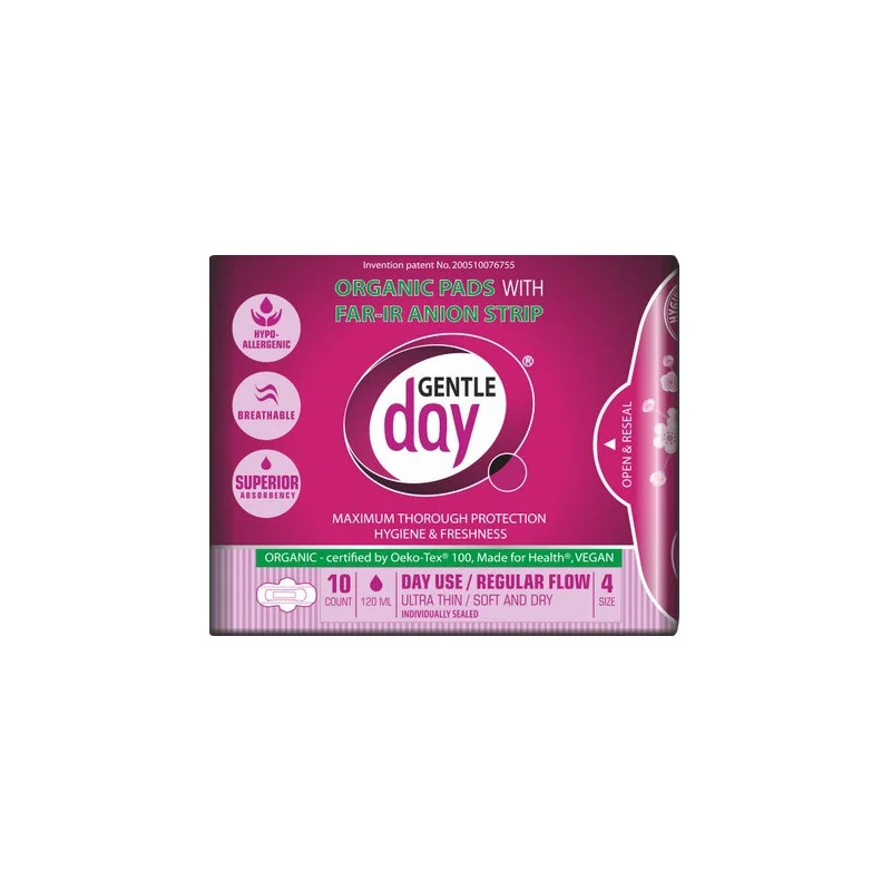 GENTLE DAY Eco Fair-Ir Anion ekologiczne podpaski anionowe na dzień z paskiem anionowym, 10 szt.