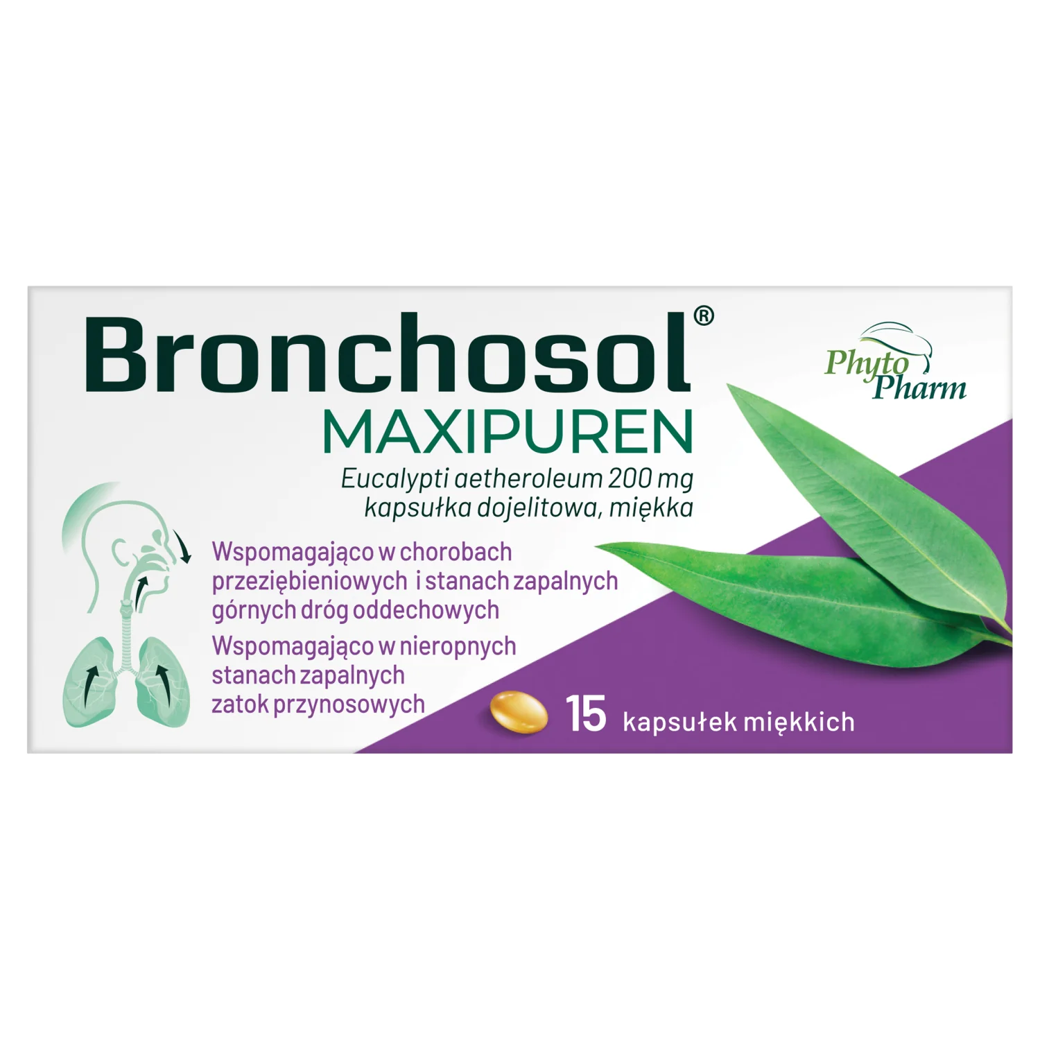 Bronchosol Maxipuren 200 mg 30 kapsułek dojelitowych miękkich