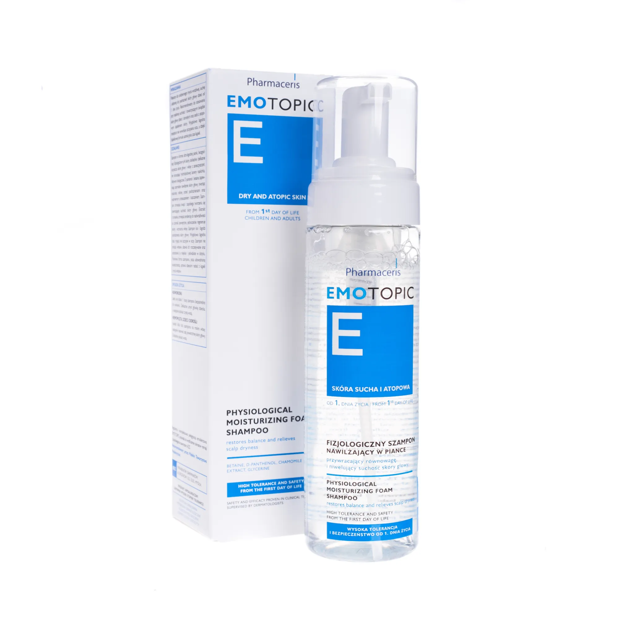Pharmaceris E Emotopic, szampon nawilżający w piance, od 1 dnia życia, 200 ml