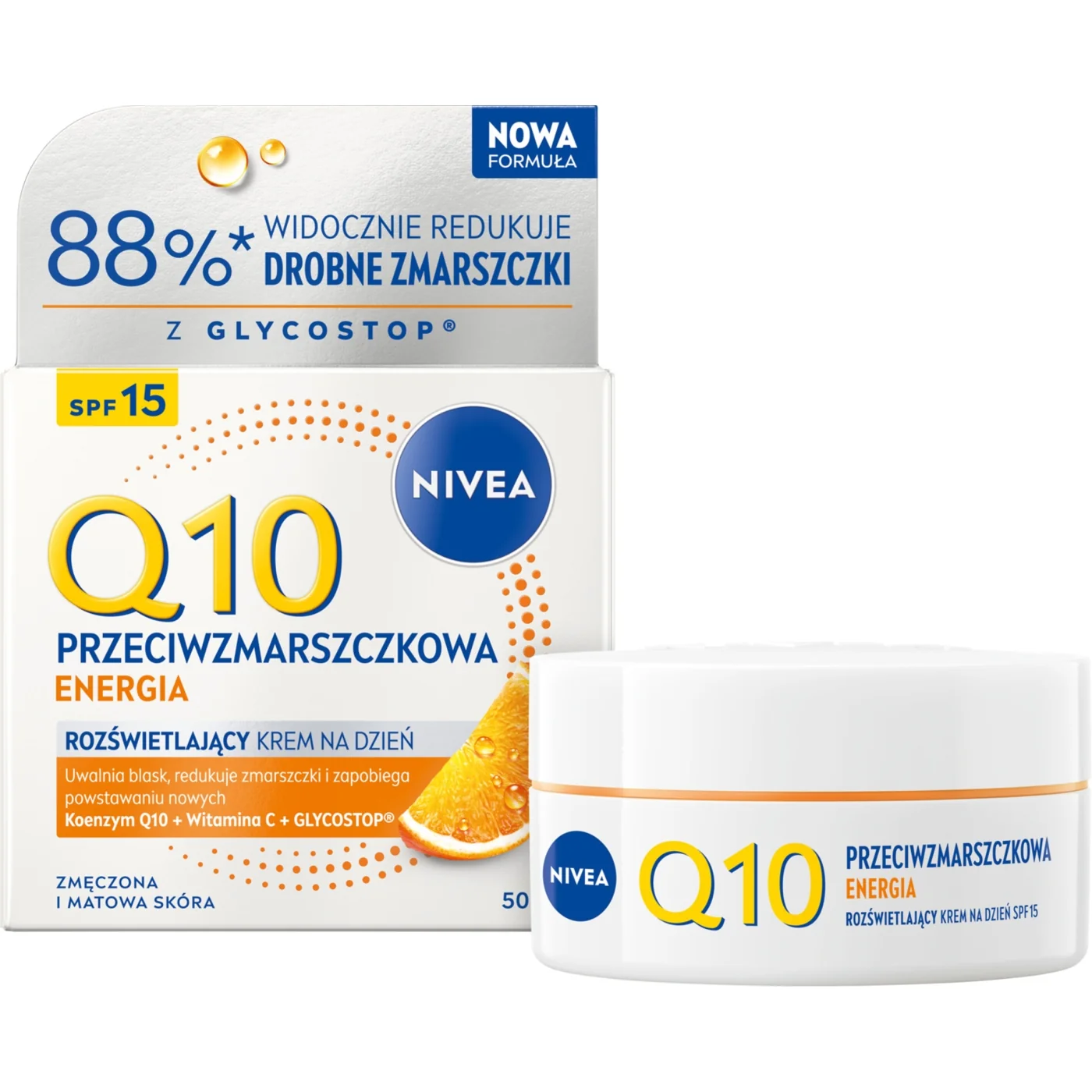 Nivea Q10 Energy rozświetlający krem na dzień SPF 15, 50 ml