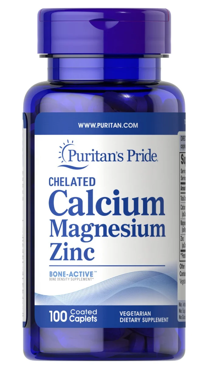 Puritan's Pride Wapń, Magnez i Cynk 100 tabletek