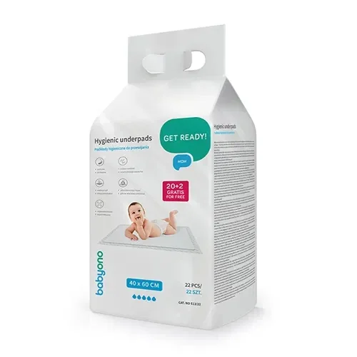 BabyOno podkłady higieniczne do przewijania 40 x 60 cm, 20 sztuk + 2 gratis