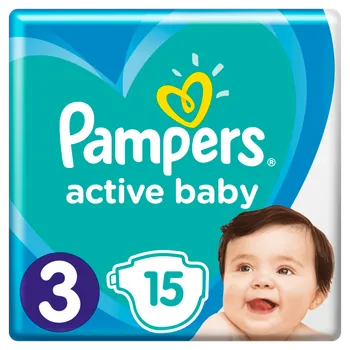 Pampers Active Baby, pieluchy, rozmiar 3, 6-10 kg, 15 sztuk 