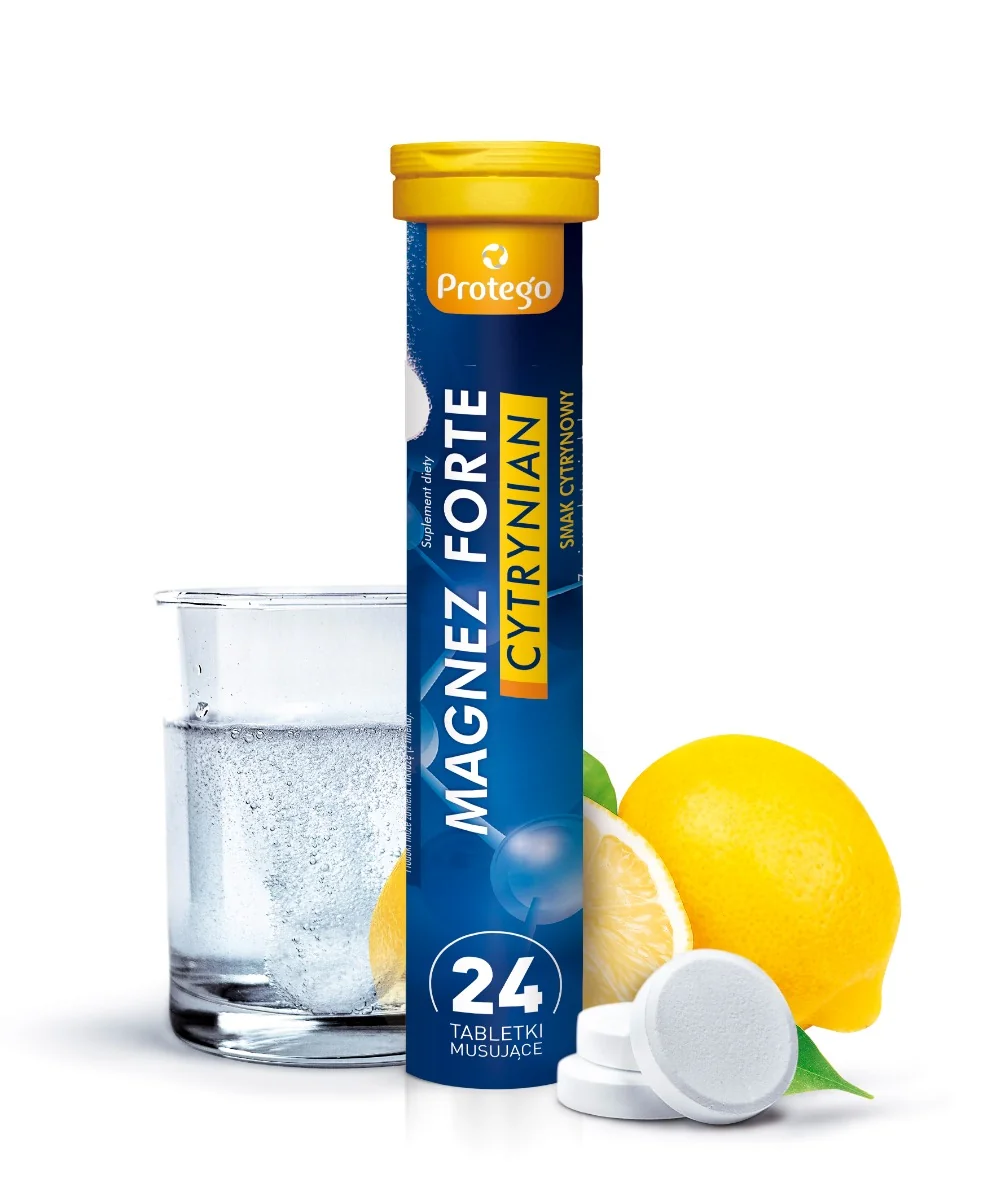 Protego Magnez Forte Cytrynian smak cytrynowy, 24 tabletki musujące