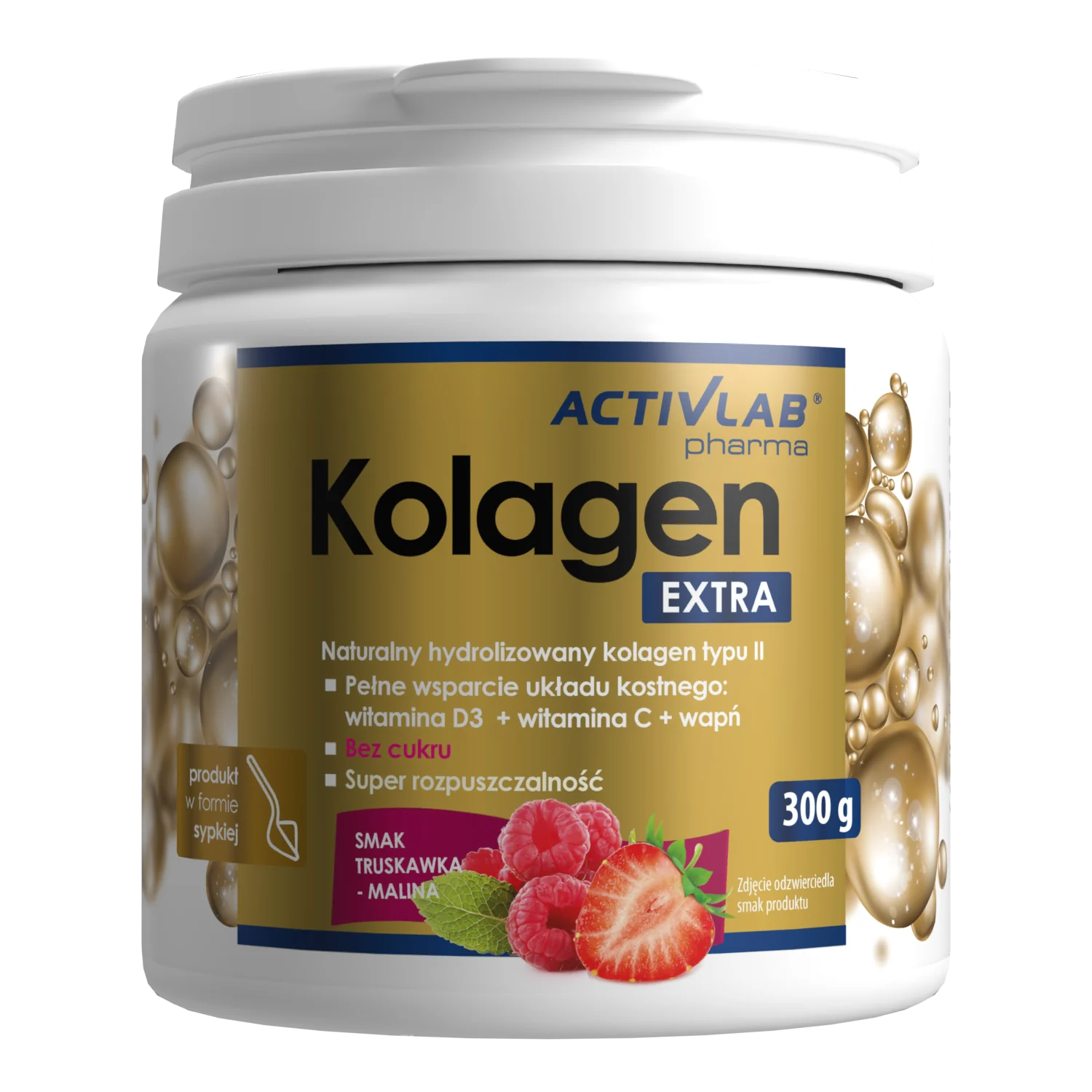 Activlab Pharma Kolagen Extra proszek o smaku malinowo-truskawkowym, 300 g