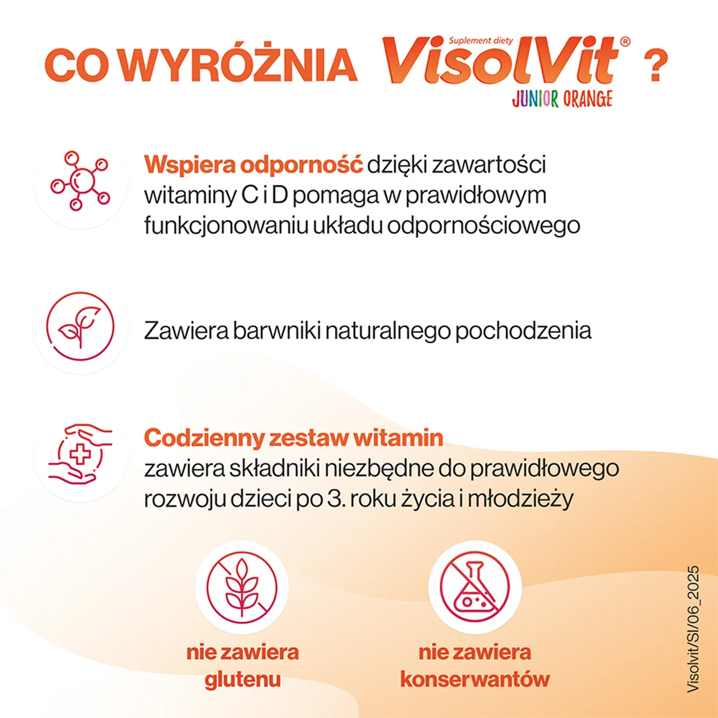 Visolvit Junior Orange smak pomarańczowy, 30 saszetek