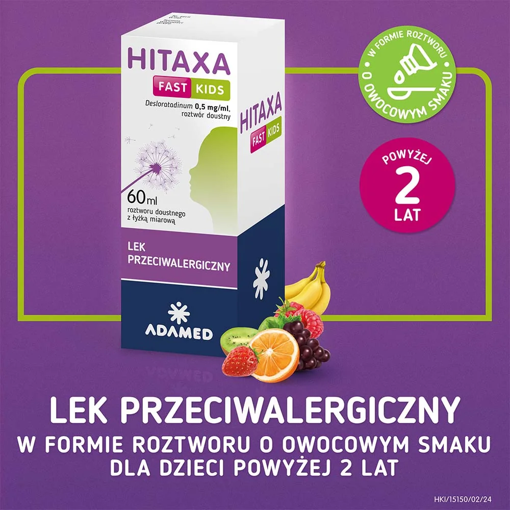 Hitaxa Fast Kids 500 mcg/ml roztwór doustny, 60 ml