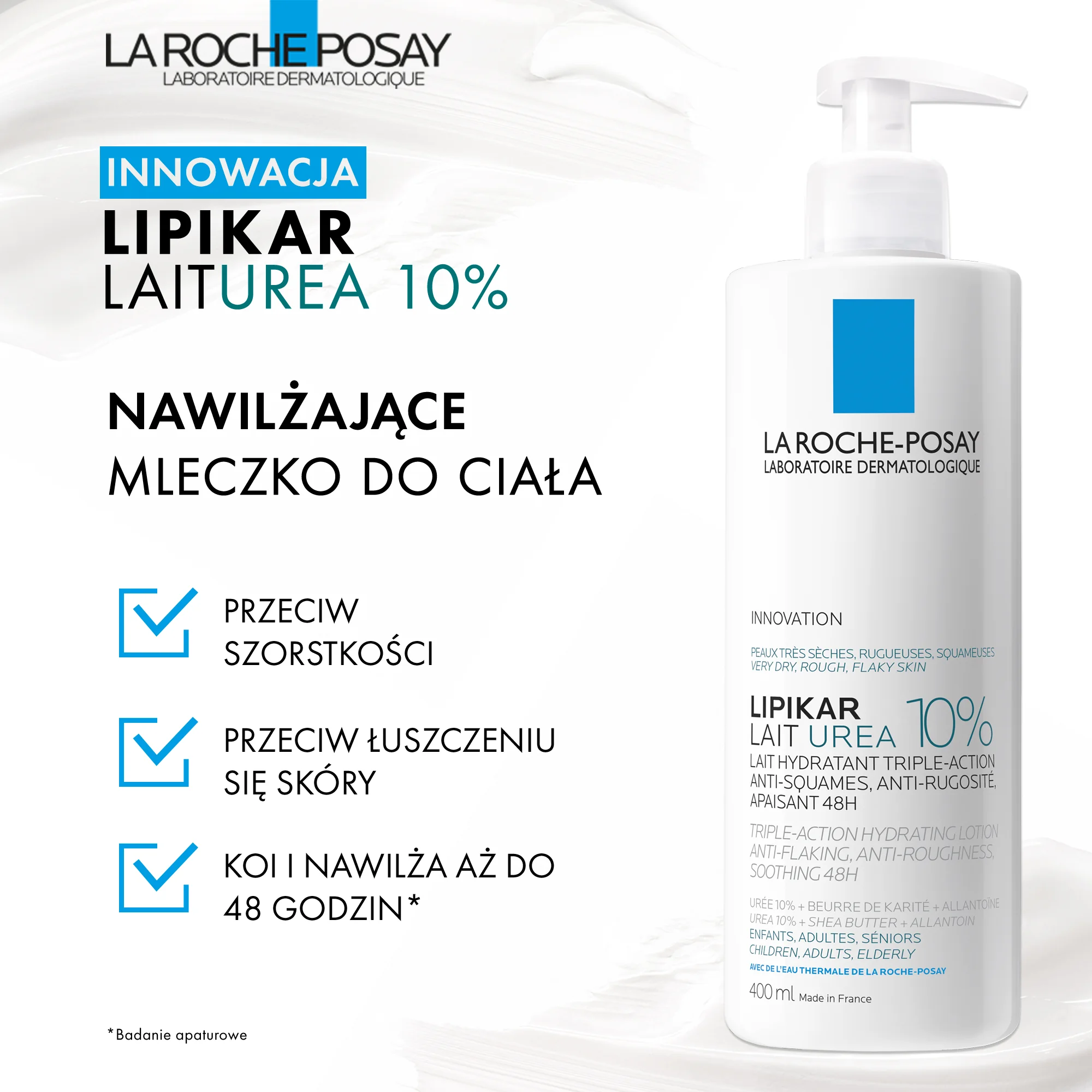 La Roche-Posay Lipikar Lait Urea 10% Mleczko do ciała, 400 ml