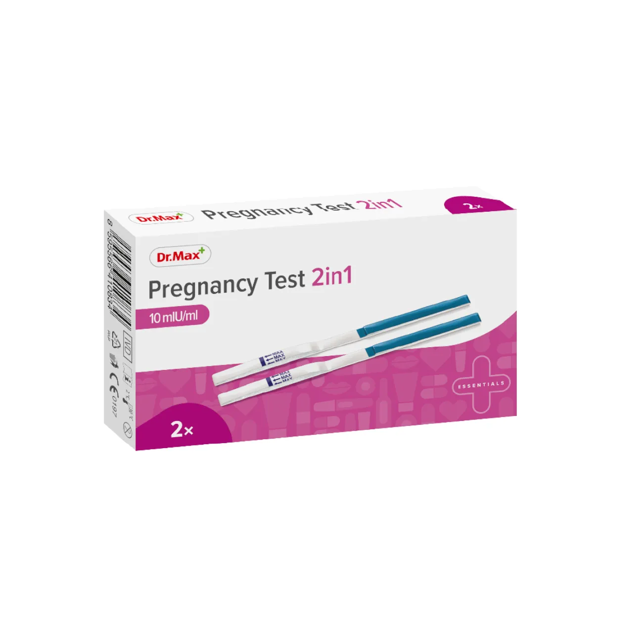 Pregnancy Test Dr.Max 2in1, test ciążowy paskowy, 2 sztuki