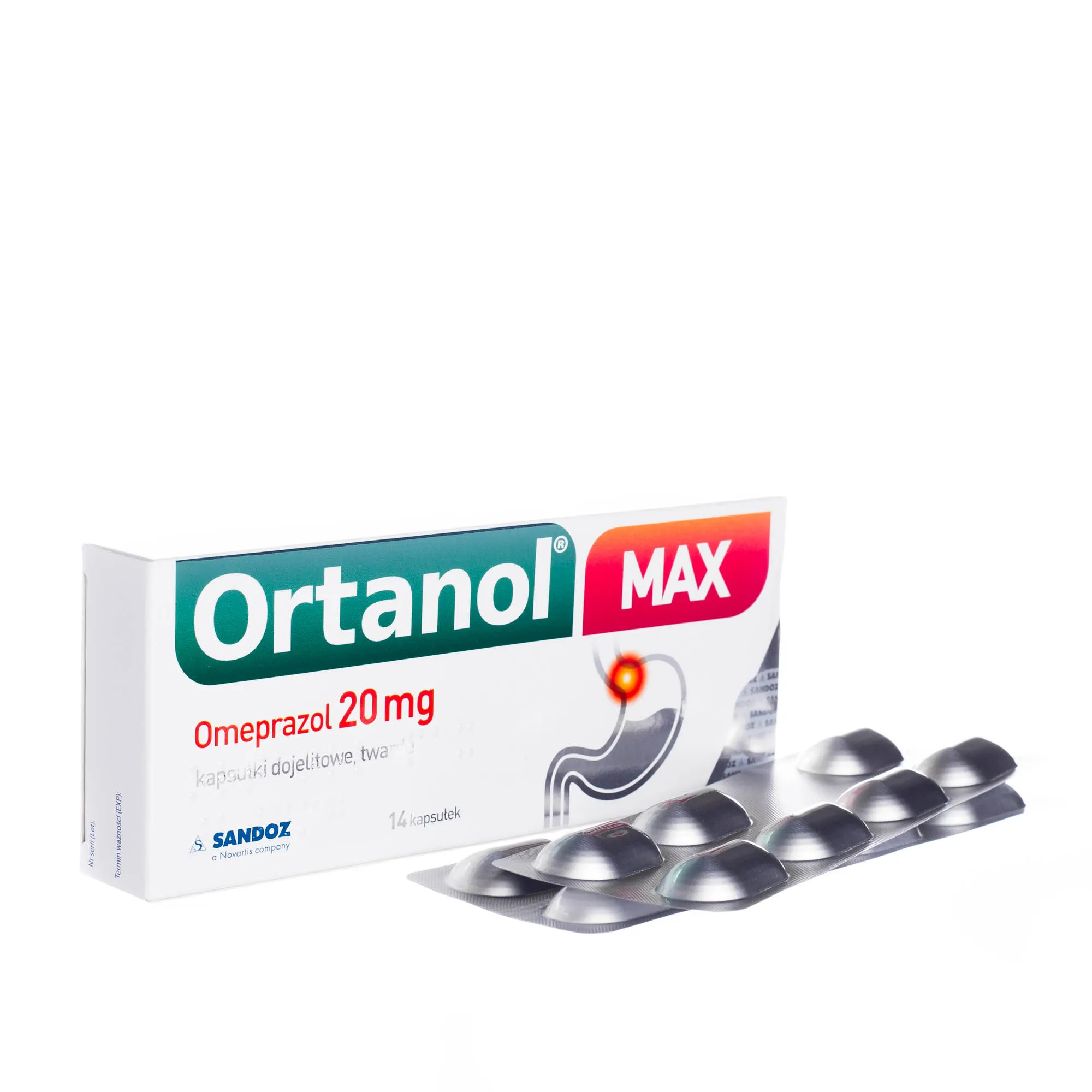 Ortanol MAX, 20 mg, 14 kapsułek dojelitowych, twardych 