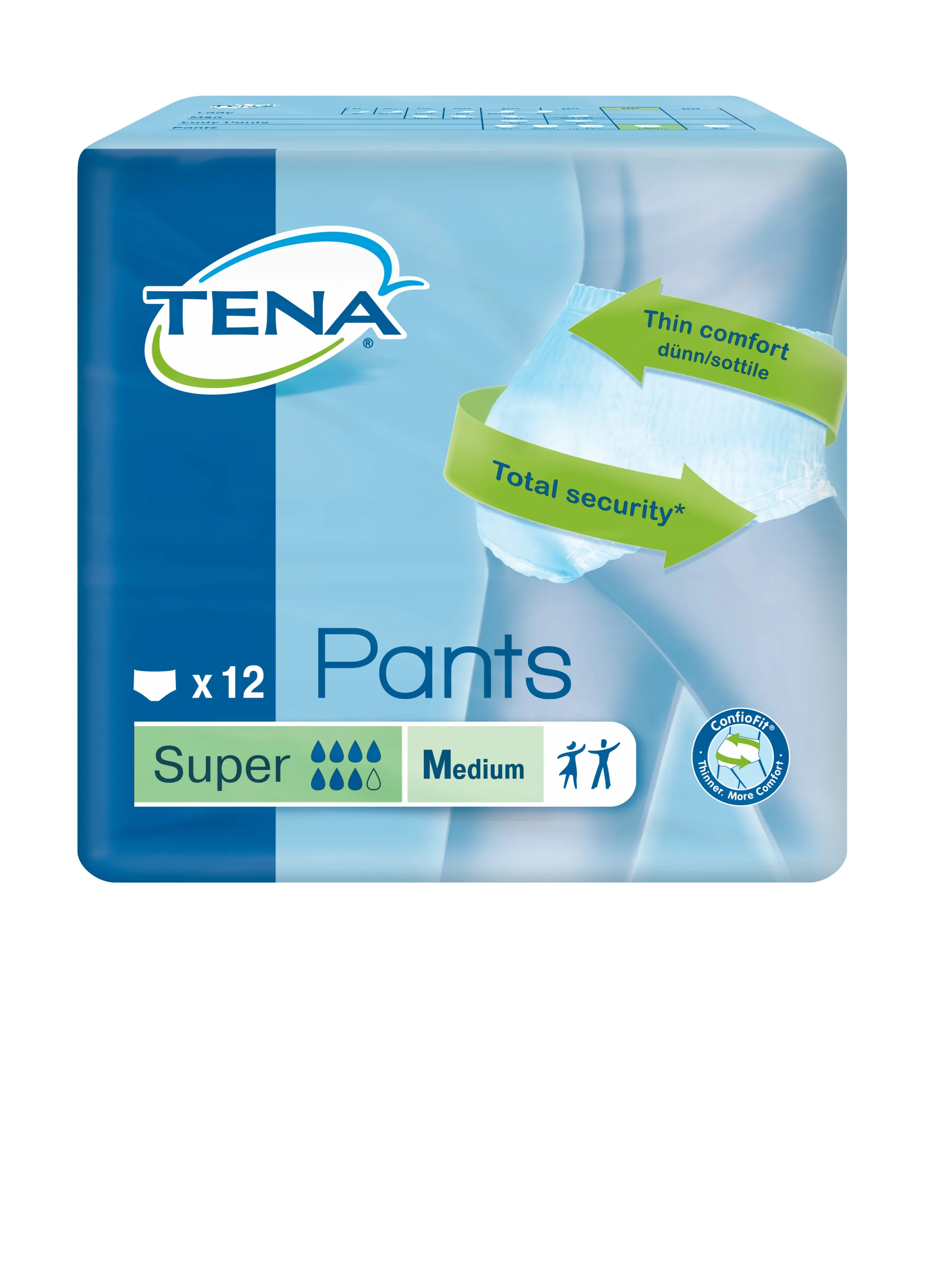 Tena Pants Super Medium 80-110 cm, majtki chłonne, 12 sztuk 