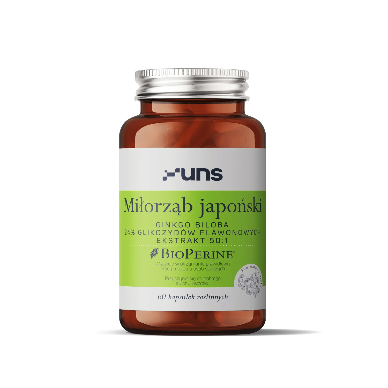UNS Miłorząb japoński + BioPerine® 60 wege kapsułek