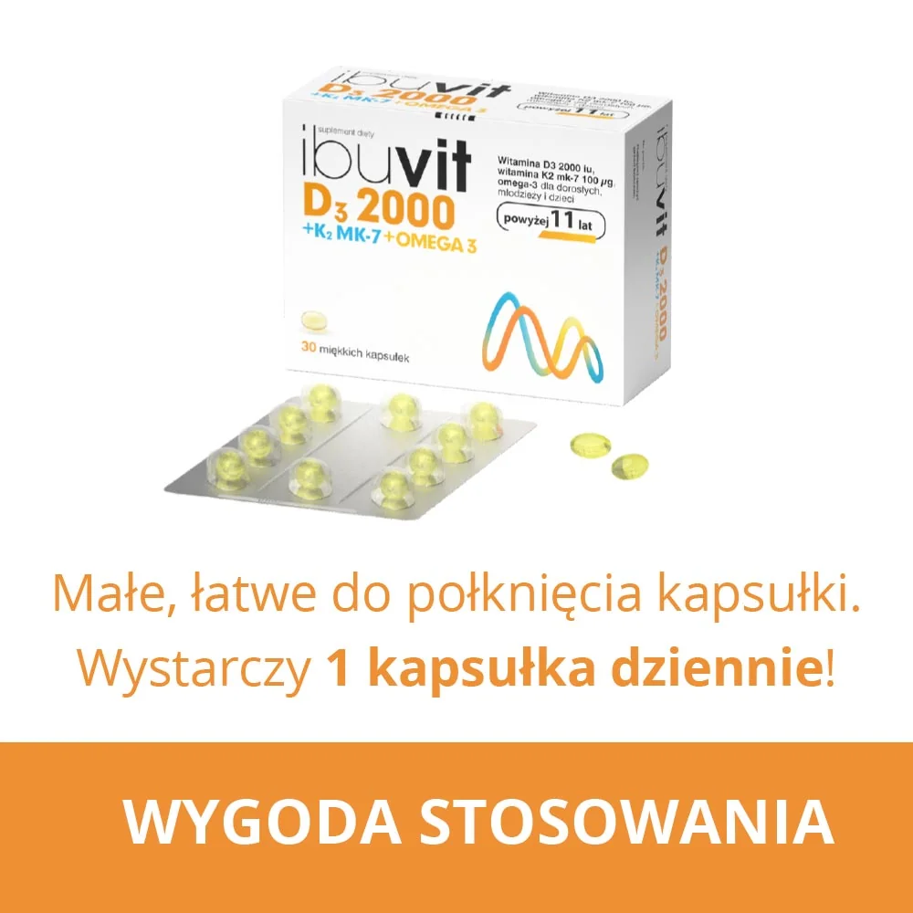 Ibuvit D3 2000 + K2 MK-7 Omega 3 30 kapsułek