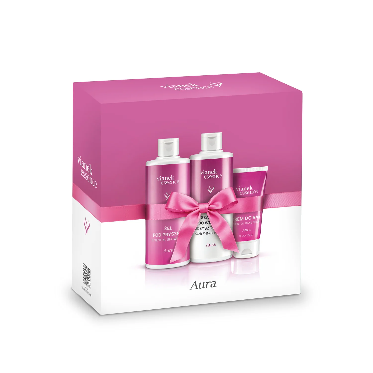 Vianek Essence Aura Zestaw szampon, 300 ml + żel pod prysznic, 300 ml + krem do rąk, 50 ml