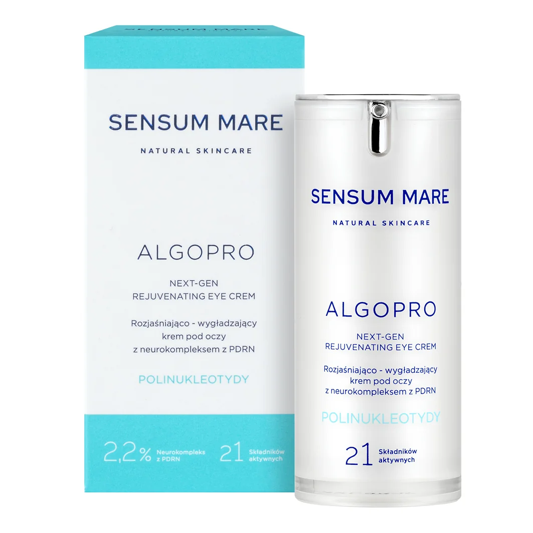 Sensum Mare Algopro rozjaśniająco-wygładzający krem pod oczy z 2,2% neurokompleksem z PDRN, 15 ml