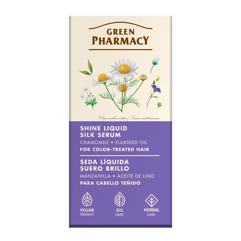 Green Pharmacy płynne serum jedwabne rumianek i olej lniany, 30 ml