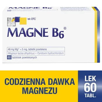Magne B6, 48 mg + 5 mg, 60 tabletek powlekanych 