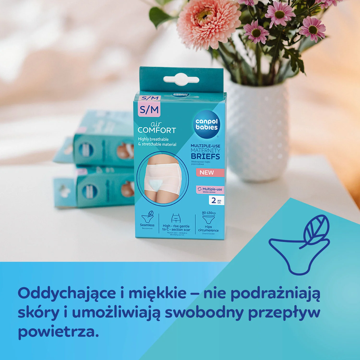 Canpol wielorazowe, siateczkowe majtki poporodowe L/XL 73/002, 2 szt.