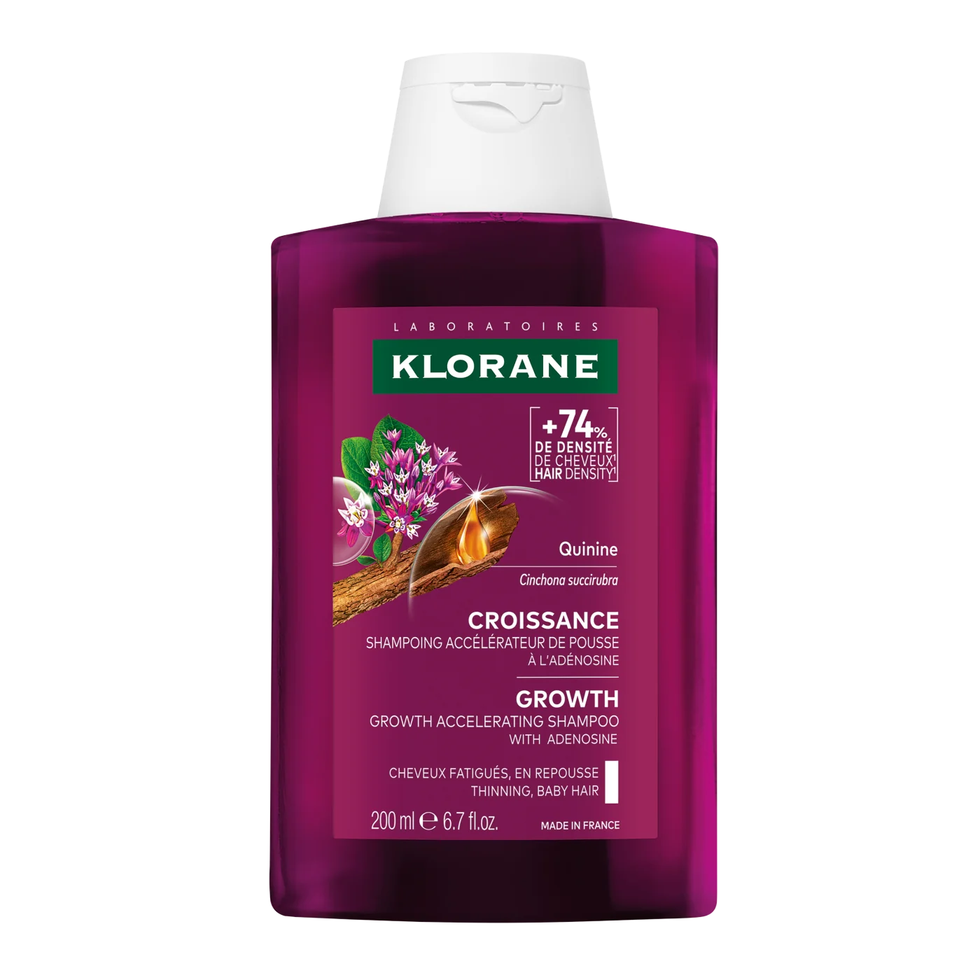 Klorane Wzrost szampon przyspieszający wzrost włosów, 200 ml