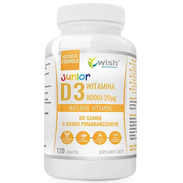 Wish Witamina D3 Junior 800 IU 120 tabletek do ssania