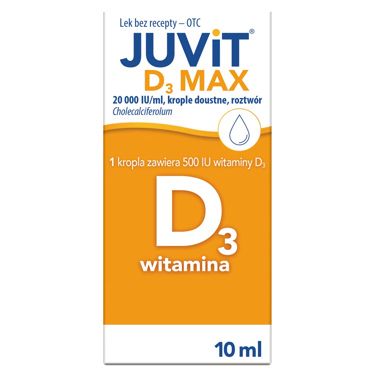 Juvit D3 Max 20 000 j.m./ml, krople z witaminą D3, 10 ml